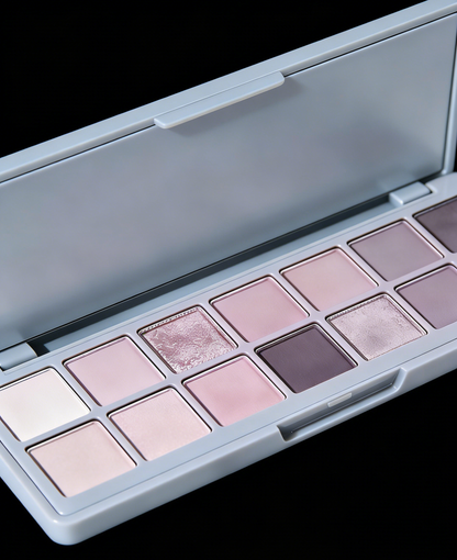 Multi-texture eyeshadow palette, warm brown / pink-purple / cool tones, long-lasting and crease-resistant